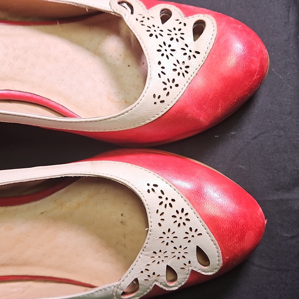 Stylish Red and Cream Ankle Strap Women's Shoes by Miz Mooz - Picture 5 of 10